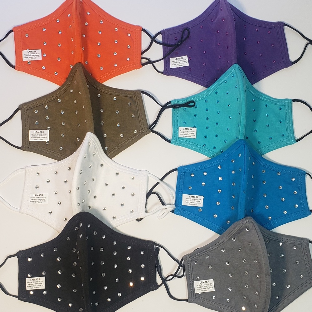 Rhinestone Studded Mask-3ply 3D Adjustable